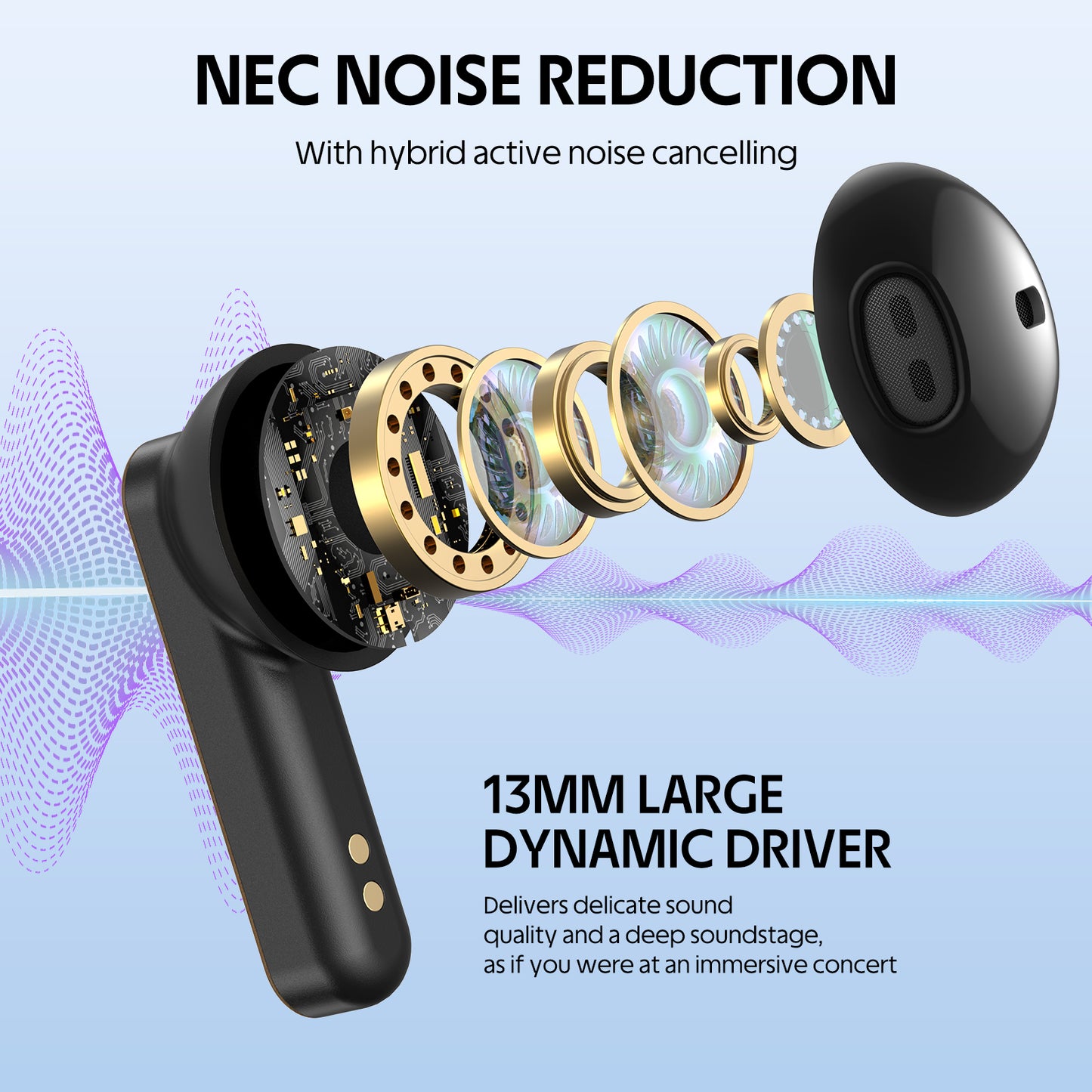 AIFA Wooden Wireless Earbuds, BT 5.3 Headphones Bass Stereo, 35 Hrs Playtime Ear Buds with Noise Cancelling Mic for Calls, Made of Environmentally Friendly Materials (WalnutWood)