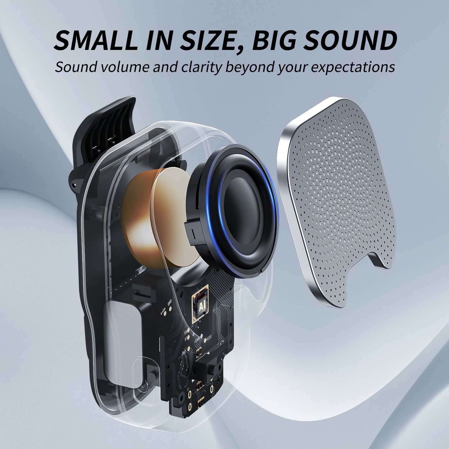 AIFA Wearable Bluetooth Portable Speaker, Clip On Wireless Bluetooth Speaker, IPX7 Water-Resistant Portable Speaker, Built-in Mic for Hands-Free Music and Calls