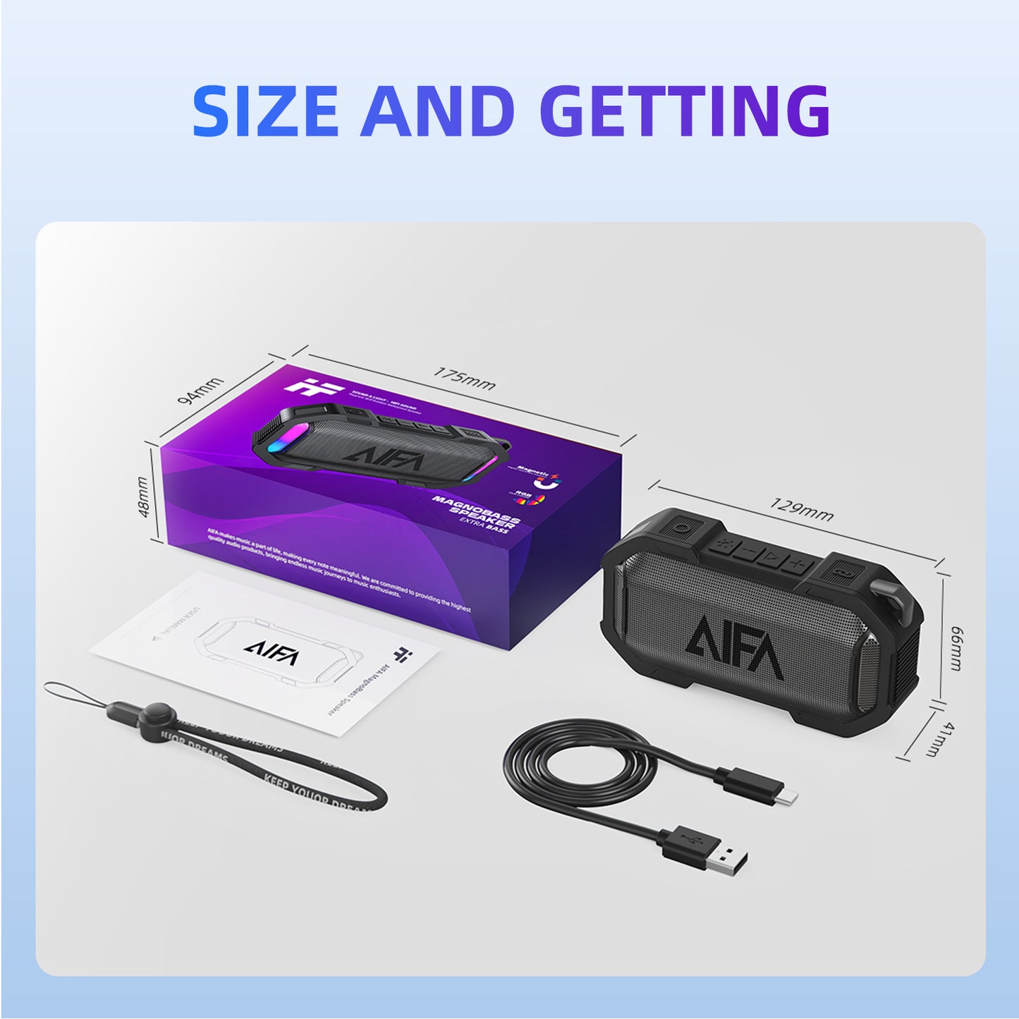 AIFA IPX7 Waterproof Portable Speaker - Perfect For Golf Yacht Outdoor Adventures