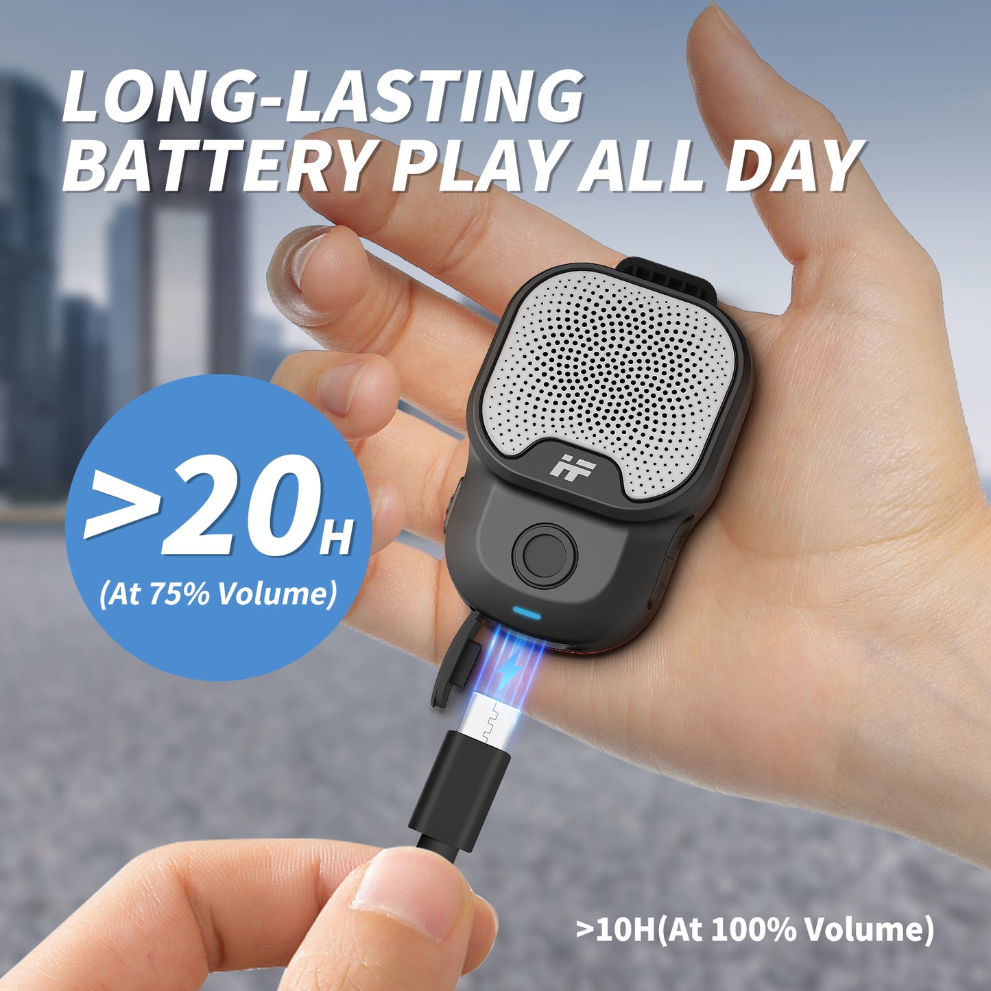AIFA Wearable Bluetooth Portable Speaker, Clip On Wireless Bluetooth Speaker, IPX7 Water-Resistant Portable Speaker, Built-in Mic for Hands-Free Music and Calls